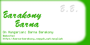 barakony barna business card
